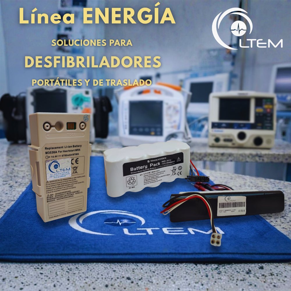 Línea Energía LTEM — baterías para desfibriladores